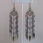 SHOULDER DUSTER EARRINGS W/ MULTI-COLORED BEADS