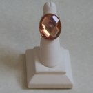PEACH CRYSTAL RING W/ GOLD SETTING, SIZE 5.5-6