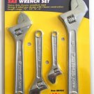New! - 4 Piece Steel Adjustable SAE Wrench Set