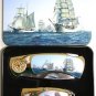 (2) Sailing Ships Folding Knives With Display Box