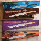 Set of (4) Flying Dragon Fantasy Knives &Display Stands