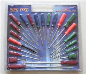 New/Sealed Package - Assorted 22 Piece Screwdriver Set