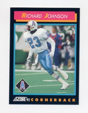 Richard Johnson Houston Oilers Cornerback #229 Score 1991 Football Card,   in 2023