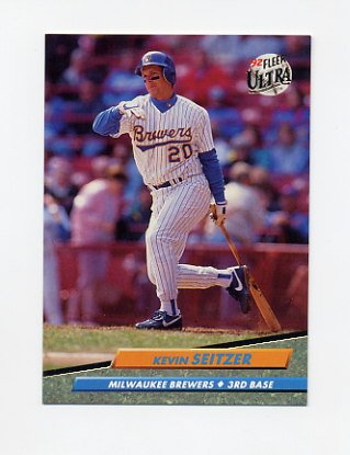 1992 Ultra Baseball #389 Kevin Seitzer - Milwaukee Brewers