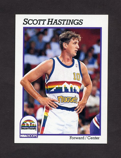 1991-92 Hoops Basketball #358 Scott Hastings - Denver Nuggets