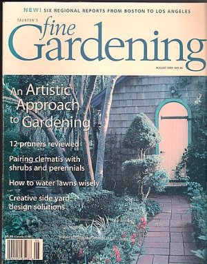 Fine Gardening Summer 2002 OOP Clematis Tomato Support Artistic Gardening Side Yard Design Pruners