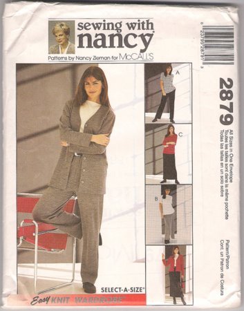 McCall's 2879 Sewing With Nancy Women's Easy Knit Wardrobe Pattern Size S M L XL Uncut