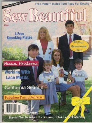 Sew Beautiful Magazine Fall 1991 Working with Lace Motifs Katrina Paper Doll Collar Variations