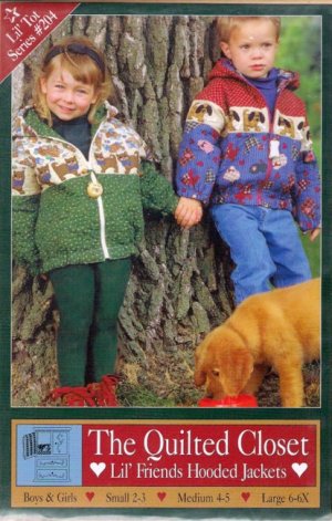 Sewing Pattern Lil' Friends Hooded Jackets Boys or Girls Size Small Medium Large 2 3 4 5 6 6X