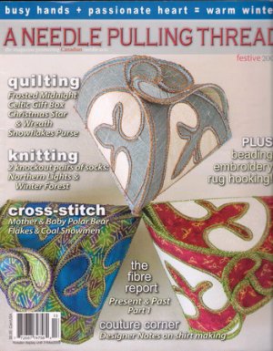 A Needle Pulling Thread Magazine Festive 2008 Knitting Socks Cross Stitch Beading Rug Hooking