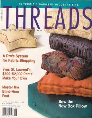 Threads Magazine 90 September 2000 Sew Yves St. Laurent's Pants No-Mark Quilting The New Box Pillow