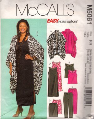 McCall's M5061 Sewing Pattern Womens Unlined Jacket Top Dress Skirt Pants Size 18W 20W 22W 24W Uncut
