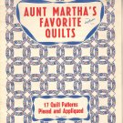 Aunt Martha's Favorite Quilts No. 3230 Pieced and Appliqued Quilting Patterns