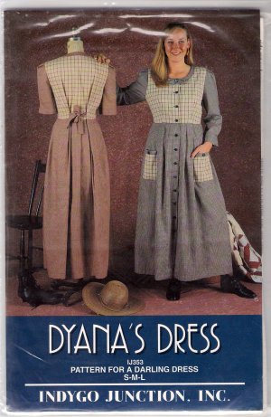 Indygo Junction Sewing Pattern IJ353 Dyana's Dress OOP Uncut Tie-back Long Skirt S M L XL