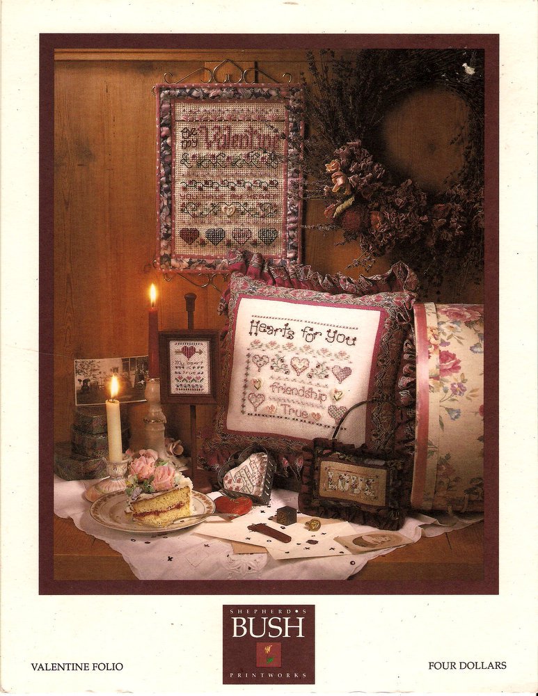 Valentine Folio Cross Stitch Chart Pattern Shepherd's Bush Hearts