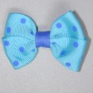 2" baby bow - blue & blue