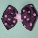 2" baby bow - raisin & pink