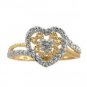 Diamond and Gold Heart Ring