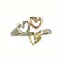 Three-Tone Gold Diamond Heart Ring
