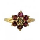 Pink Tourmaline Flower Ring, 14K Gold Jewelry