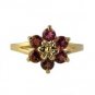 Pink Tourmaline Flower Ring, 14K Gold Jewelry