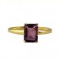 Amethyst Gemstone Rings, 10K Gold Emerald Cut