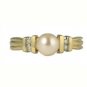 10K Gold Pearl and Diamond Ring