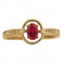 Yellow Gold Oval-Cut Ruby and Diamond Ring