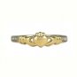 Two-Tone Gold Diamond Irish Claddagh Ring