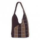 Cotton shoulder bag, 'Fudge Brownie' 145778
