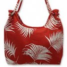 Cotton shoulder bag, 'Crimson Dance' 152457
