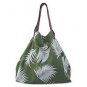 Cotton and leather handbag, 'Forest Delight' 153026