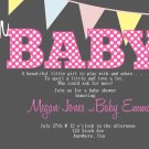 Baby Shower Invitations - Chalkboard Design - PRINTABLE Invitation - G is for Girl