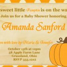 Baby Shower Invitation, Fall Autumn Little Pumpkin Baby Shower