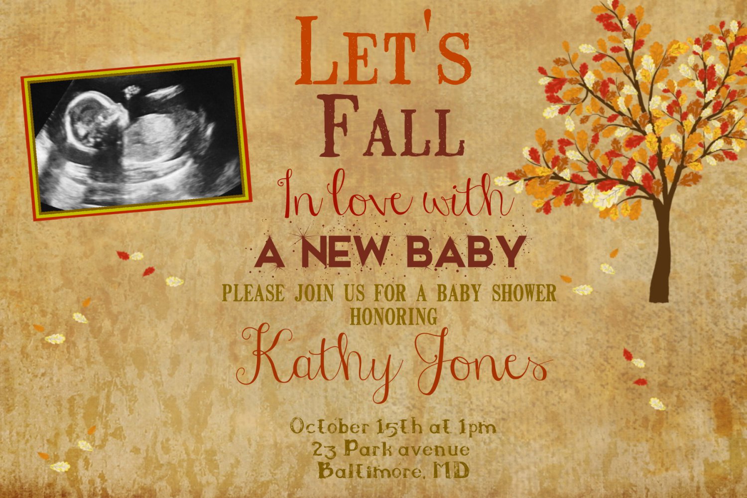 Autumn Baby Shower Invitation, Autumn Invitation