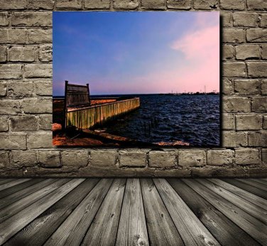 Beach Sunset Wall Decor, Painting Effect Print, Digital Photo Home Decor