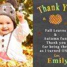 PUMPKIN FIRST BIRTHDAY Chalkboard Thank You Cards