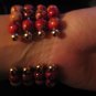 Patterned Wood bead Cuff Bracelet