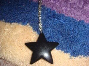Black star long necklace