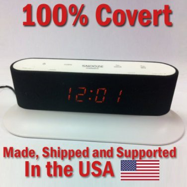 SecureGuard HD 720p Onn Alarm Clock Radio Spy Camera Covert Hidden Nanny Camera Spy Gadget
