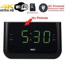 4K Ultra HD Alarm Clock Radio WiFi Hidden Nanny Cam Spy Camera (100% Covert / 4K / Made in The USA)