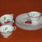 Hand Painted Apples Dessert Plate and Teacup Set