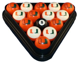 Miami  - Collegiate Licensed Billiard Ball Set
