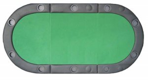 Padded Texas Hold'em Folding Poker Table Top w/ Cup Holders - Green