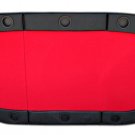 Padded Texas Hold'em Folding Poker Table Top w/ Cup Holders - Red