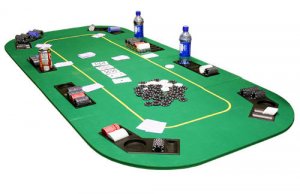Texas Hold'em Folding Table Top w/ Cup Holders