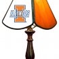 Illionois - Collegiate Licensed Stained Glass 8.5" Table Lamps