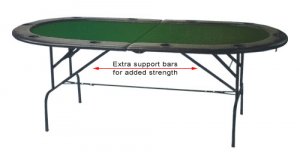 Two-Fold Oval Poker Table With Padded Rails - 84" x 42"