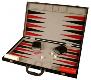 25"x21" Leatherette Backgammon Set