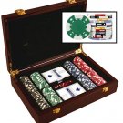 200 Card Suited ABS Composite 11.5 gram chip set in customizable wooden picture frame case